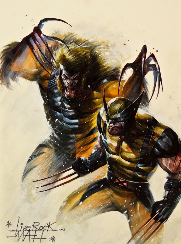 Wolverine Vs Sabretooth By Francesco Mattina In The July Wolverine Comic Art Sketchbook